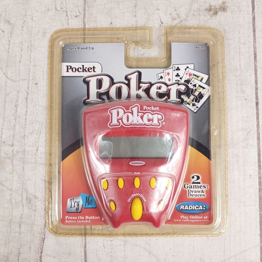 BRAND NEW - Radica Pocket Poker Handheld Electronic Game Model 8020 Red - Sealed